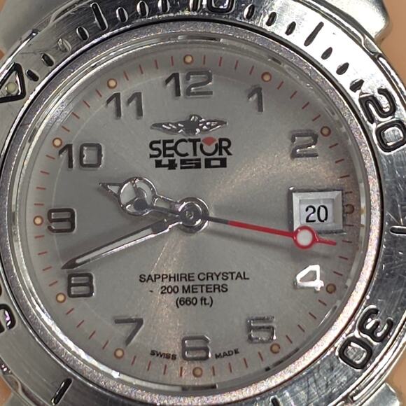 SECTOR 450 STAINLESS DIVER WATCH – VINTAGE 90\'s – SWISS MADE – SAPPHIRE CRYSTAL